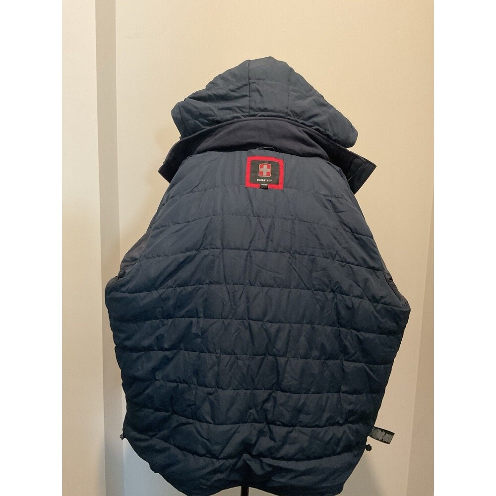 Swiss tech blue/black full zip jacket mens size 2XL lined pockets hood - Picture 9 of 12